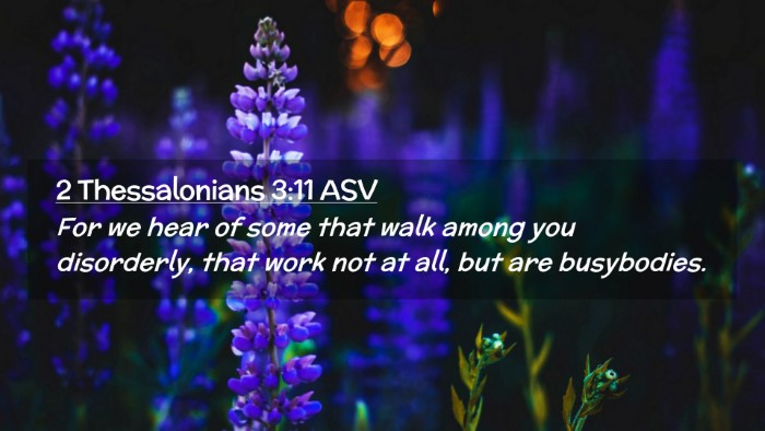 Picture 02 - 2 Thessalonians 3:11 ASV Desktop Wallpaper - For we hear of some that walk among you - Desktop Bible Verse Wallpaper