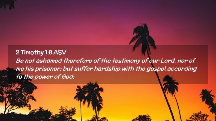 Picture 02 - 2 Timothy 1:8 ASV Desktop Wallpaper - Be not ashamed therefore of the testimony of our - Desktop Bible Verse Wallpaper