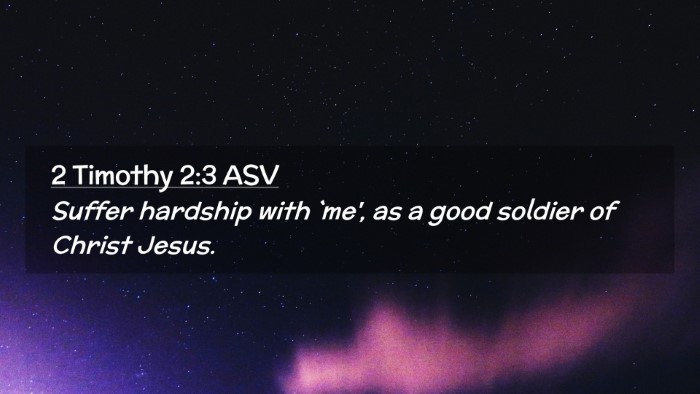 Picture 02 - 2 Timothy 2:3 ASV Desktop Wallpaper - Suffer hardship with `me', as a good soldier of - Desktop Bible Verse Wallpaper
