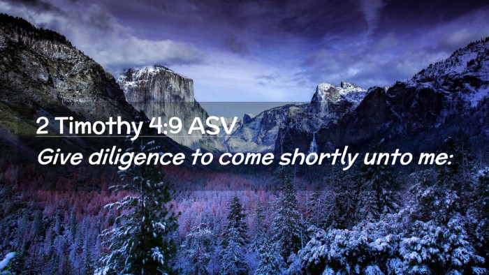 Picture 02 - 2 Timothy 4:9 ASV Desktop Wallpaper - Give diligence to come shortly unto - Desktop Bible Verse Wallpaper