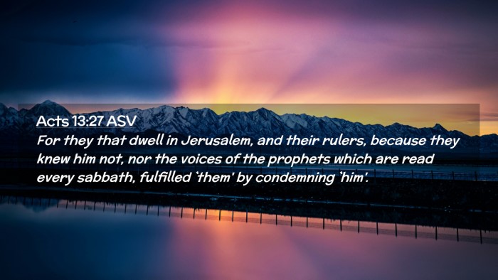 Picture 02 - Acts 13:27 ASV Desktop Wallpaper - For they that dwell in Jerusalem, and their - Desktop Bible Verse Wallpaper