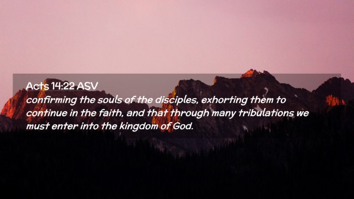 Picture 02 - Acts 14:22 ASV Desktop Wallpaper - confirming the souls of the disciples, exhorting - Desktop Bible Verse Wallpaper