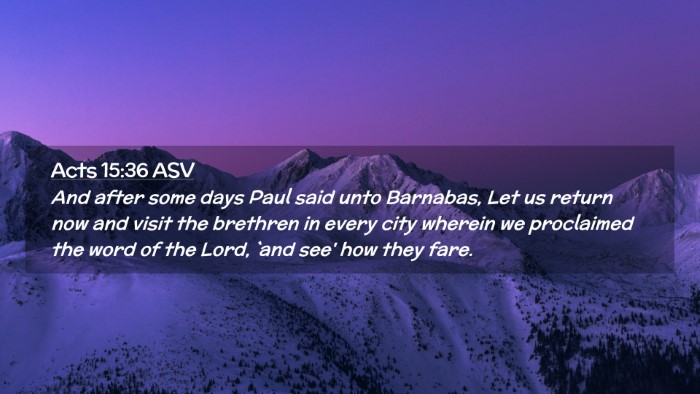 Picture 02 - Acts 15:36 ASV Desktop Wallpaper - And after some days Paul said unto Barnabas, Let - Desktop Bible Verse Wallpaper