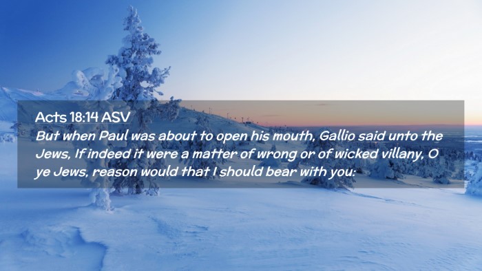 Picture 02 - Acts 18:14 ASV Desktop Wallpaper - But when Paul was about to open his mouth, Gallio - Desktop Bible Verse Wallpaper