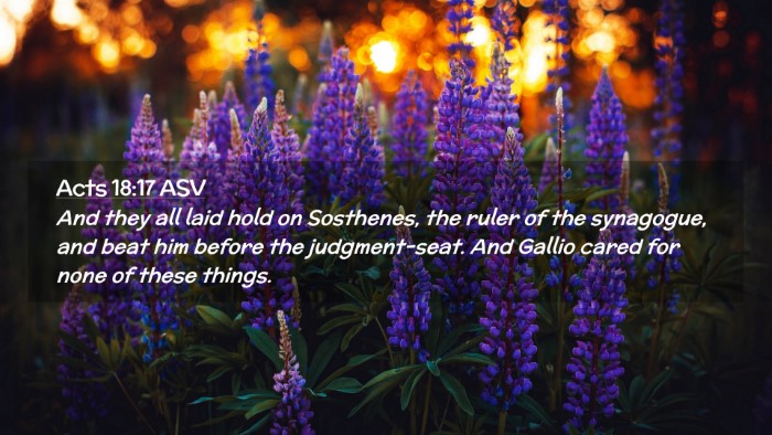Picture 02 - Acts 18:17 ASV Desktop Wallpaper - And they all laid hold on Sosthenes, the ruler of - Desktop Bible Verse Wallpaper