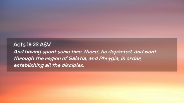 Picture 02 - Acts 18:23 ASV Desktop Wallpaper - And having spent some time `there', he departed, - Desktop Bible Verse Wallpaper