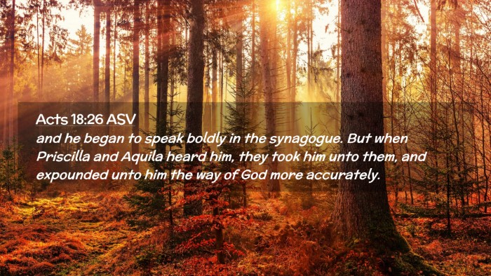 Picture 02 - Acts 18:26 ASV Desktop Wallpaper - and he began to speak boldly in the synagogue. - Desktop Bible Verse Wallpaper