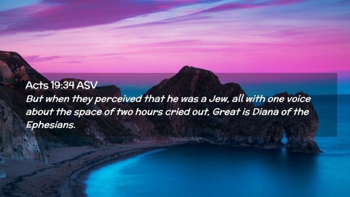 Picture 02 - Acts 19:34 ASV Desktop Wallpaper - But when they perceived that he was a Jew, all - Desktop Bible Verse Wallpaper