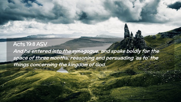 Picture 02 - Acts 19:8 ASV Desktop Wallpaper - And he entered into the synagogue, and spake - Desktop Bible Verse Wallpaper