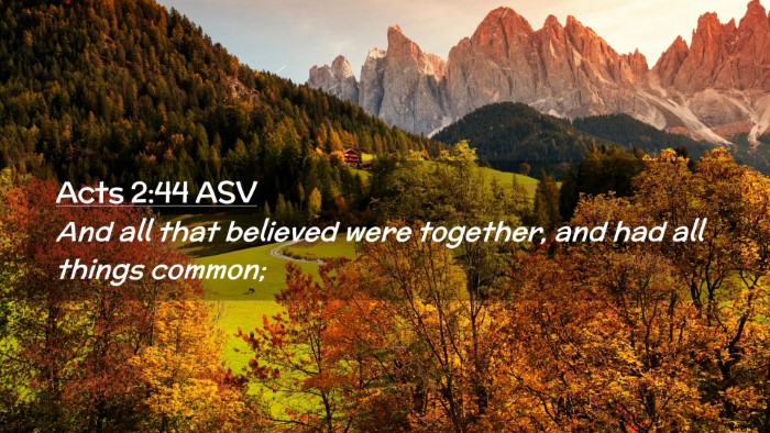 Picture 02 - Acts 2:44 ASV Desktop Wallpaper - And all that believed were together, and had all - Desktop Bible Verse Wallpaper