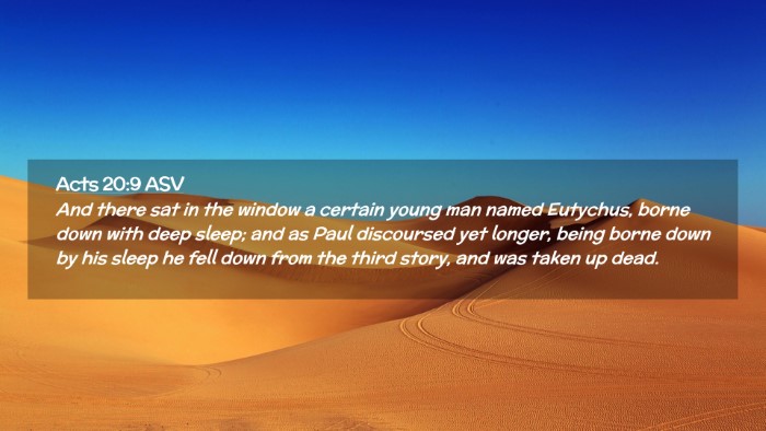 Picture 02 - Acts 20:9 ASV Desktop Wallpaper - And there sat in the window a certain young man - Desktop Bible Verse Wallpaper