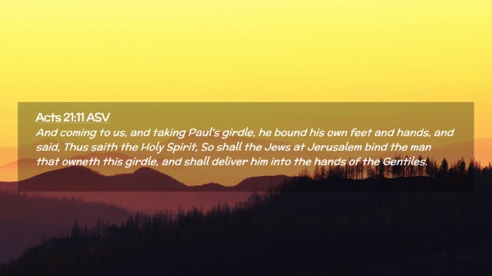 Picture 02 - Acts 21:11 ASV Desktop Wallpaper - And coming to us, and taking Paul's girdle, he - Desktop Bible Verse Wallpaper