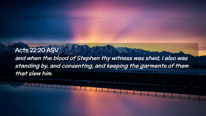 Picture 02 - Acts 22:20 ASV Desktop Wallpaper - and when the blood of Stephen thy witness was - Desktop Bible Verse Wallpaper