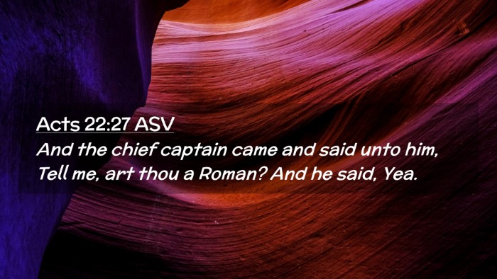 Picture 02 - Acts 22:27 ASV Desktop Wallpaper - And the chief captain came and said unto him, - Desktop Bible Verse Wallpaper