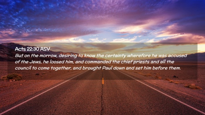 Picture 02 - Acts 22:30 ASV Desktop Wallpaper - But on the morrow, desiring to know the certainty - Desktop Bible Verse Wallpaper
