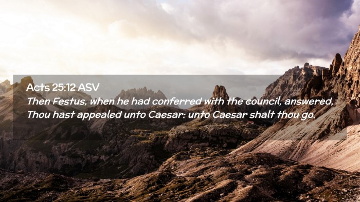 Picture 02 - Acts 25:12 ASV Desktop Wallpaper - Then Festus, when he had conferred with the - Desktop Bible Verse Wallpaper