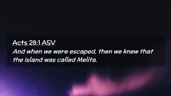 Picture 02 - Acts 28:1 ASV Desktop Wallpaper - And when we were escaped, then we knew that the - Desktop Bible Verse Wallpaper