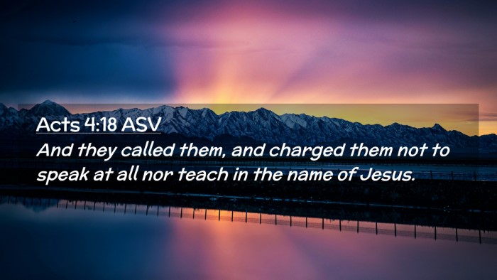 Picture 02 - Acts 4:18 ASV Desktop Wallpaper - And they called them, and charged them not to - Desktop Bible Verse Wallpaper