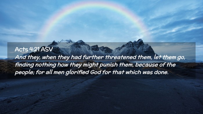 Picture 02 - Acts 4:21 ASV Desktop Wallpaper - And they, when they had further threatened them, - Desktop Bible Verse Wallpaper
