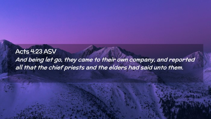 Picture 02 - Acts 4:23 ASV Desktop Wallpaper - And being let go, they came to their own company, - Desktop Bible Verse Wallpaper