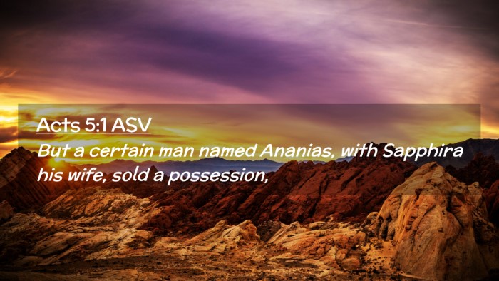 Picture 02 - Acts 5:1 ASV Desktop Wallpaper - But a certain man named Ananias, with Sapphira - Desktop Bible Verse Wallpaper