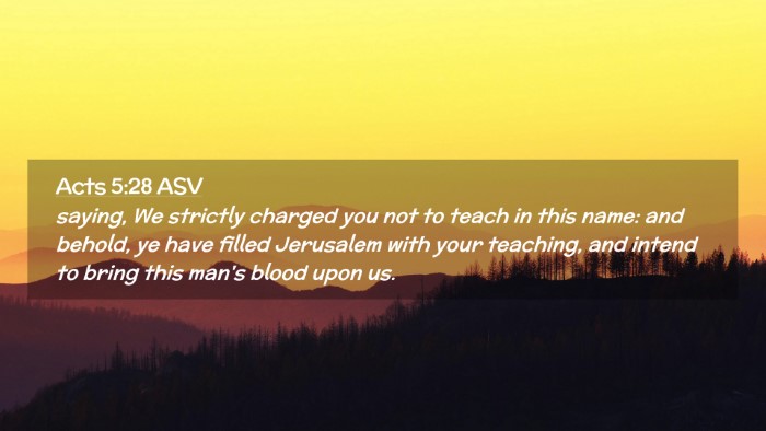 Picture 02 - Acts 5:28 ASV Desktop Wallpaper - saying, We strictly charged you not to teach in - Desktop Bible Verse Wallpaper