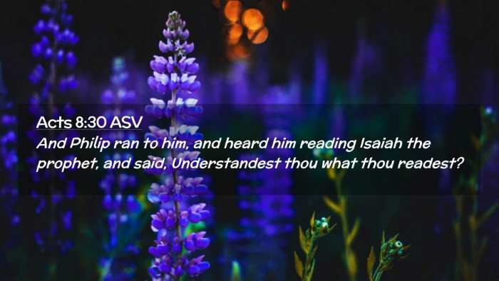 Picture 02 - Acts 8:30 ASV Desktop Wallpaper - And Philip ran to him, and heard him reading - Desktop Bible Verse Wallpaper