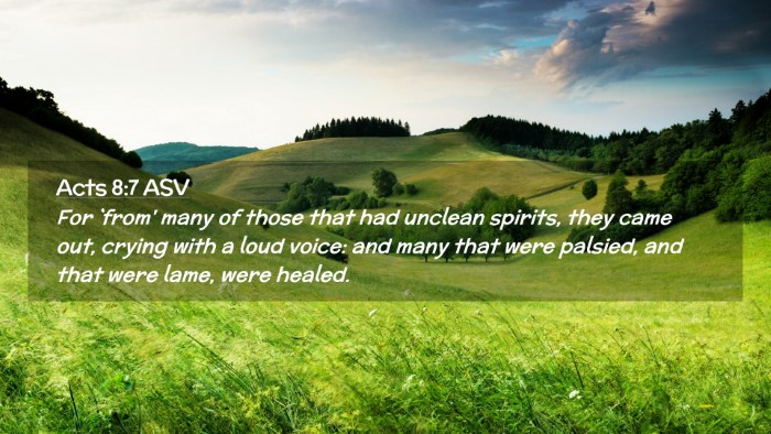 Picture 02 - Acts 8:7 ASV Desktop Wallpaper - For `from' many of those that had unclean - Desktop Bible Verse Wallpaper