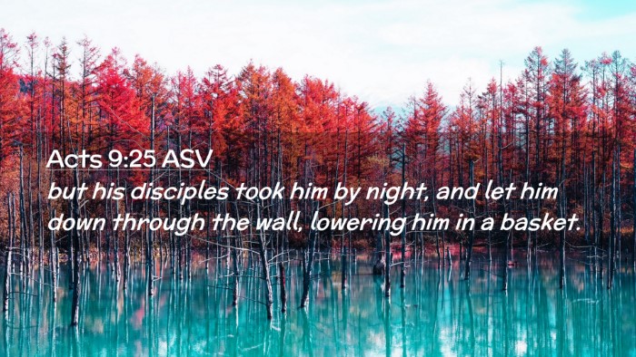 Picture 02 - Acts 9:25 ASV Desktop Wallpaper - but his disciples took him by night, and let him - Desktop Bible Verse Wallpaper