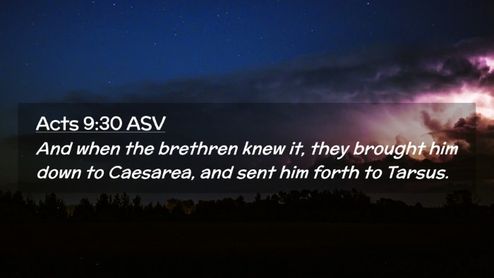 Picture 02 - Acts 9:30 ASV Desktop Wallpaper - And when the brethren knew it, they brought him - Desktop Bible Verse Wallpaper