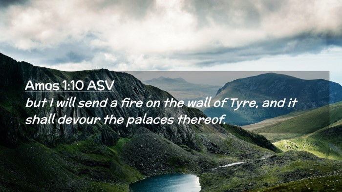 Picture 02 - Amos 1:10 ASV Desktop Wallpaper - but I will send a fire on the wall of Tyre, and - Desktop Bible Verse Wallpaper