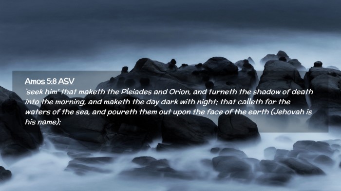 Picture 02 - Amos 5:8 ASV Desktop Wallpaper - `seek him' that maketh the Pleiades and Orion, - Desktop Bible Verse Wallpaper