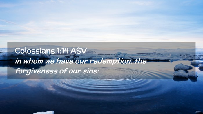 Picture 02 - Colossians 1:14 ASV Desktop Wallpaper - in whom we have our redemption, the forgiveness - Desktop Bible Verse Wallpaper