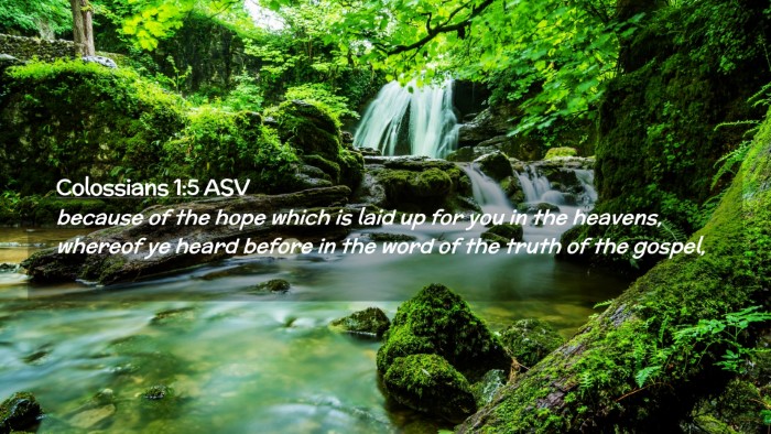 Picture 02 - Colossians 1:5 ASV Desktop Wallpaper - because of the hope which is laid up for you in - Desktop Bible Verse Wallpaper