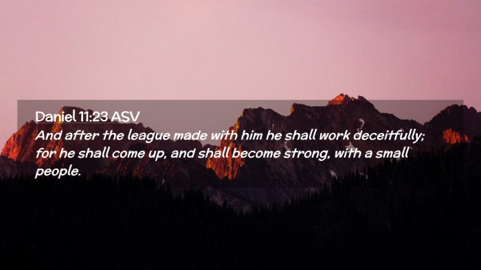 Picture 02 - Daniel 11:23 ASV Desktop Wallpaper - And after the league made with him he shall work - Desktop Bible Verse Wallpaper