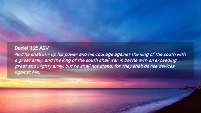 Picture 02 - Daniel 11:25 ASV Desktop Wallpaper - And he shall stir up his power and his courage - Desktop Bible Verse Wallpaper