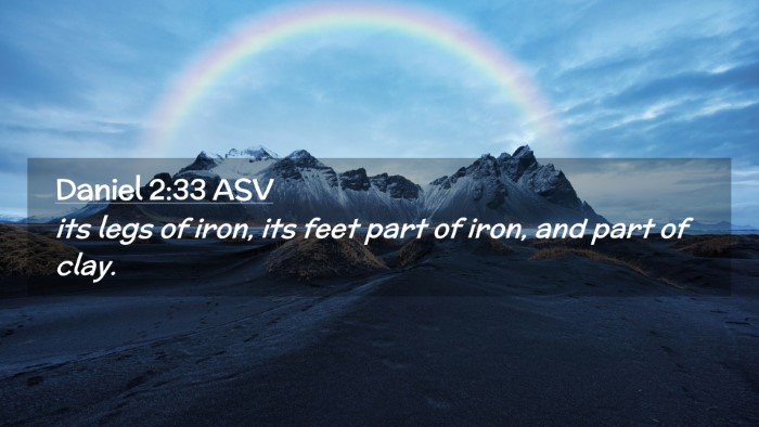 Picture 02 - Daniel 2:33 ASV Desktop Wallpaper - its legs of iron, its feet part of iron, and part - Desktop Bible Verse Wallpaper