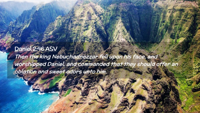 Picture 02 - Daniel 2:46 ASV Desktop Wallpaper - Then the king Nebuchadnezzar fell upon his face, - Desktop Bible Verse Wallpaper