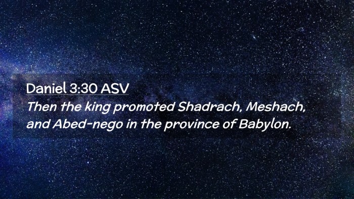 Picture 02 - Daniel 3:30 ASV Desktop Wallpaper - Then the king promoted Shadrach, Meshach, and - Desktop Bible Verse Wallpaper