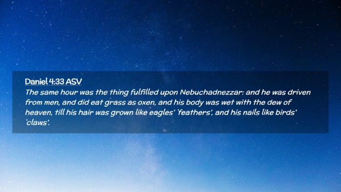 Picture 02 - Daniel 4:33 ASV Desktop Wallpaper - The same hour was the thing fulfilled upon - Desktop Bible Verse Wallpaper