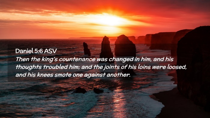 Picture 02 - Daniel 5:6 ASV Desktop Wallpaper - Then the king's countenance was changed in him, - Desktop Bible Verse Wallpaper