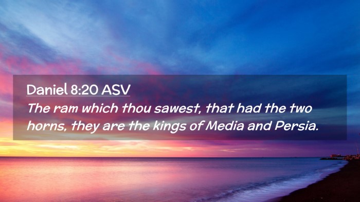 Picture 02 - Daniel 8:20 ASV Desktop Wallpaper - The ram which thou sawest, that had the two - Desktop Bible Verse Wallpaper