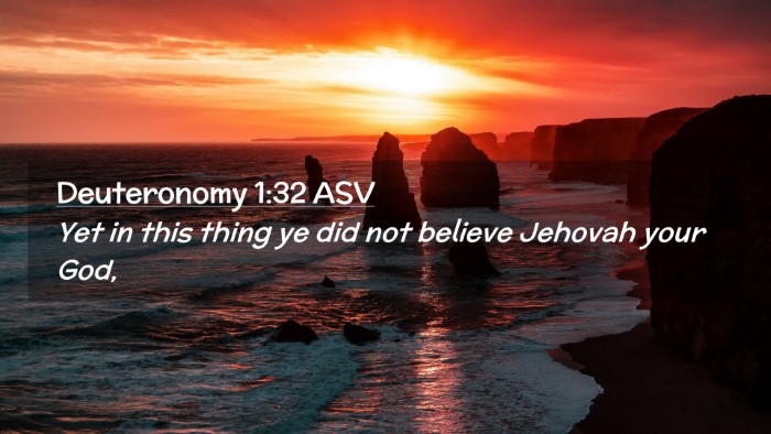 Picture 02 - Deuteronomy 1:32 ASV Desktop Wallpaper - Yet in this thing ye did not believe Jehovah your - Desktop Bible Verse Wallpaper