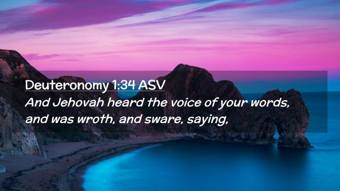 Picture 02 - Deuteronomy 1:34 ASV Desktop Wallpaper - And Jehovah heard the voice of your words, and - Desktop Bible Verse Wallpaper