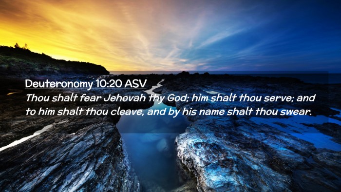 Picture 02 - Deuteronomy 10:20 ASV Desktop Wallpaper - Thou shalt fear Jehovah thy God; him shalt thou - Desktop Bible Verse Wallpaper