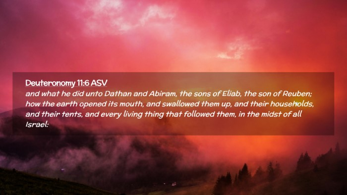 Picture 02 - Deuteronomy 11:6 ASV Desktop Wallpaper - and what he did unto Dathan and Abiram, the sons - Desktop Bible Verse Wallpaper