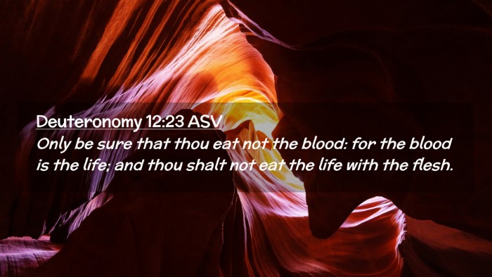 Picture 02 - Deuteronomy 12:23 ASV Desktop Wallpaper - Only be sure that thou eat not the blood: for the - Desktop Bible Verse Wallpaper