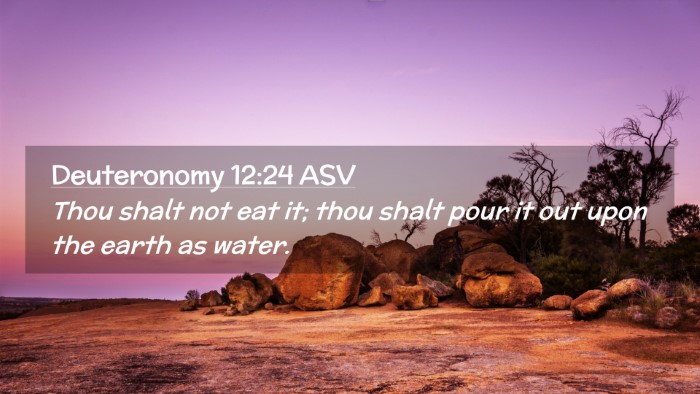Picture 02 - Deuteronomy 12:24 ASV Desktop Wallpaper - Thou shalt not eat it; thou shalt pour it out - Desktop Bible Verse Wallpaper