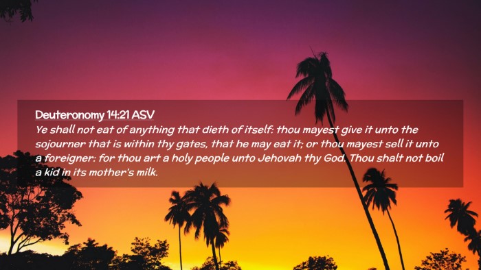 Picture 02 - Deuteronomy 14:21 ASV Desktop Wallpaper - Ye shall not eat of anything that dieth of - Desktop Bible Verse Wallpaper