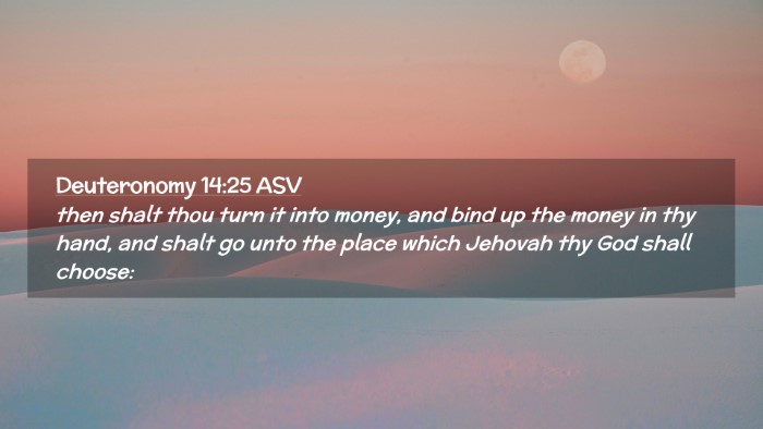 Picture 02 - Deuteronomy 14:25 ASV Desktop Wallpaper - then shalt thou turn it into money, and bind up - Desktop Bible Verse Wallpaper